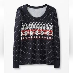 HANNA ANDERSSON | Fair Isle Long John Top Pajama Organic Cotton sz M